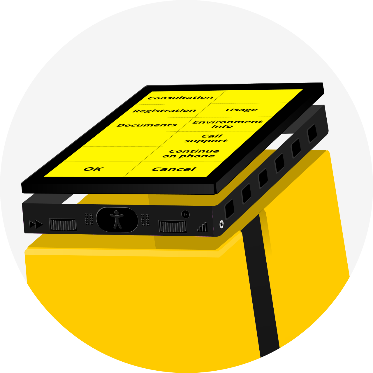 Изображение тактильного устройства управления терминалом для незрячих и очень слабовидящих